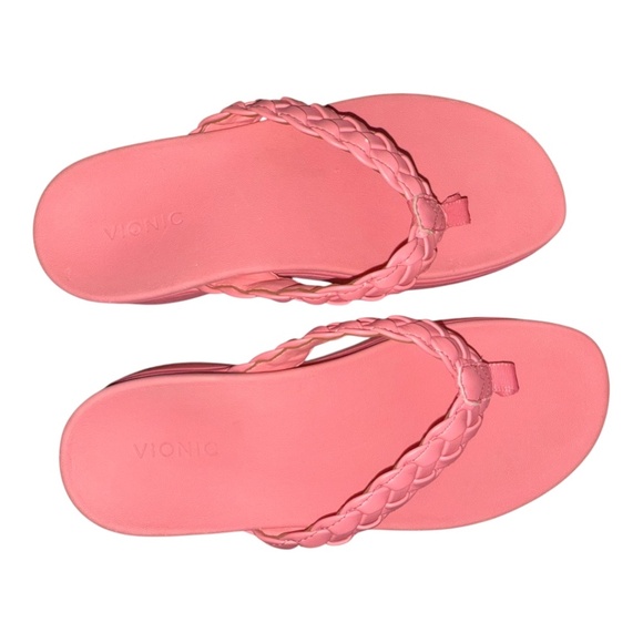 Vionic Kenji Pink Flip Flops Sandals 8 - Picture 1 of 5